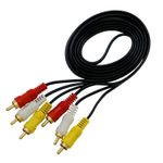 NEW! 1.5m Triple 3 Phono 3RCA to 3RCA AV Audio Video Gold Cable Lead