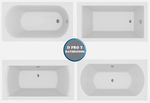 Bath Tub Bathroom Single & Double Ended Straight Gloss White Acrylic Modern