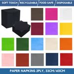 100 PAPER NAPKINS , SOFT 2 PLY FOOD SAFE POPPIES PARTY  CATERING 33CMS OR 40 CMS
