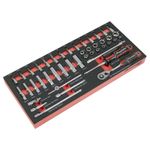 Premier Socket Set with Tool Tray 1/4"Sq Drive 44pc - TBT40