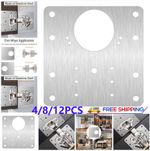 1-12 Stainless Steel Hinge Repair Fixing Plate for Cabinet Kitchen Wardrobe Door