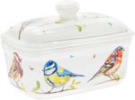 Country Life Birds Design - Fine China Butter Dish with Lid