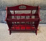 Wooden Freestanding Magazine & Newspaper Rack, Brown, 2 Compartments