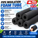 Foam Tubing Pipe Insulation Outside Pipe Lagging Black 1.7M Length 6mm-32mm ID