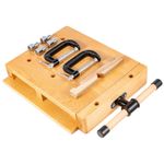 Portable Woodworking Bench Vise Mini Beech Wood Workbench with Adjustable Clamps