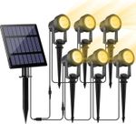 6 In 1 Solar Spot Lights Outdoor LED Waterproof Garden Landscape Wall Lamp 3000K
