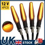 4x 12 LED MOTORCYCLE MOTORBIKE TURN SIGNAL INDICATORS LIGHT LAMP AMBER UNIVERSAL