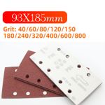 40Pcs 93x185mm 40-2000Grit Hook Loop Sanding Punched Sheet 8Holes for 1/3 Sander