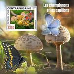 Mushrooms & BUTTERFLIES MNH Stamp Sheet #277 (2021 Central African Republic)