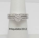 1/2CT Natural Diamond Engagement Wedding Ring Bridal Set 10K White Gold Band