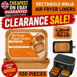 100 Pack Air Fryer Paper Liners for Ninja Disposable Baking Parchment Non Stick