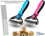 Professional Pet Grooming Comb Brush | Dematting & Undercoat Rake Tool for Dogs
