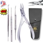 Professional Toe Nail Clippers Black File Ingrown Toenail Tools Thick Nails Kit