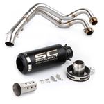 For Yamaha YZF-R7 MT-07 FZ07 Exhaust System Black Muffler Tips Front Header Pipe