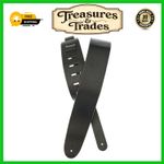 Black Leather Guitar Strap, Adjustable 44.5-53 Inches