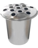 Aluminium Grave Flower Vase Insert Memorial Pot Brushed Silver Finish