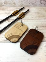 Personalised Archery Bag Tag, Wooden Bag Tag, Wooden Keyring, Archery Keyring