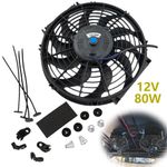 Universal 12" inch Slim Fan Push Pull 12V Electric Radiator Cooling Mount Set UK