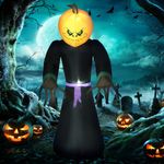 HOMCOM 2.1m Halloween Inflatable Pumpkin Man Light Up Outdoor Yard Decor UK