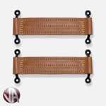 2 x Leather Check Straps Door Horsebox Staples Truck Bus Car Coach Body Vintage