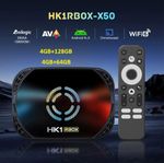 HK1 RBOX X50 Android 14 Smart TV Box 4GB+128GB WiFi6 4K UHD Quad-Core Media Play