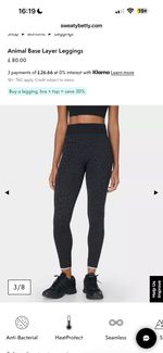 Sweaty Betty Animal Base Layer Set Size S RRP 160