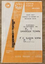 Swansea Town v FC Slavia Sofia European Cup Winners Cup 1st Leg 1966 Vetch Field