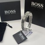 Brand New HUGO BOSS - Owan Silver-Tone Cuff Bracelet – Magnetic Logo Clasp UK