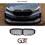 BMW 1 SERIES F40 DIAMOND STYLE M SPORT FRONT GRILLE GLOSS BLACK 2020 ONWARDS UK