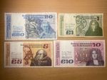 Set of 4 Irish  B series Banknotes.