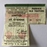 Manchester United v St Etienne 28.7.1977 ECWC CCTV Ticket Stub