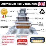 Foil Trays With Lids No1 No2 No6A No9 9x9 Deep Catering Takeaway