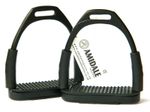 FLEXI SAFETY STIRRUPS HORSE RIDING BENDY IRONS BLACK COLOR FROM AMIDALE