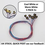 5x Prewired SMD LED Lights 3V Warm White HO OO Gauge Model Railway Diorama Lamps