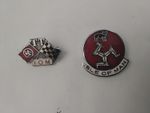 IOM TT Pin Badges X2 Small In Very Good Overall Working Condition.