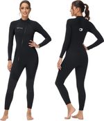 Mens Womens Wetsuit 3mm - Front Zip Full Diving Suits, Stretch Pro Neoprene Wet