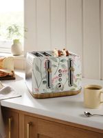 Multi Floral Malvern 4 Slice Toaster Metal Electronic Browning Reheat Defrost