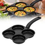 Iron Nonstick 4 Hole Egg Pan with Hanging Handle for Easy Storage Home