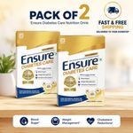 2X Ensure Diabetes Care Vanilla 375g Powder with High Fiber, Protein