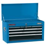 Narrow Tool Chest 6 Drawer 24in Blue Storage Unit Heavy Duty Lockable Box