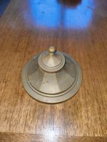 Antique Brass Inkwell With Insert Vintage