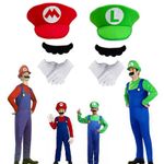 Hat Super Mario Luigi Bros Cosplay Party Glove Mustache Set Costume Book Week