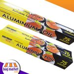 Aluminium Kitchen Tin Foil Roll 75 Metres, Alu Wrap, 300mm, 450mm, Food Wrap