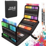 120X Colour Brush Pens Set Dual Tips Soft Fine Art Markers Drawing Watercolour