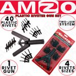 Neilsen Hand Rivet Gun Plastic Riveter Tool 40pc Rivets for Car Body Garage