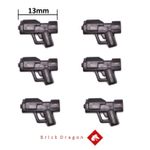 6x Black Custom Star Wars Clone Trooper Minifigure Blaster DC-15s Weapons