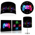 PLAY STATION PS4 NEON Lampshade 12" , Lamp , Wall Art , Clock or Bundle Reusable