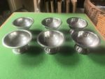 Set 6 Stainless Steel Ice Cream Sundae Dessert Bowl Set Vintage, Retro.
