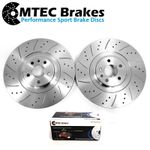 Audi SQ5 3.0 BiTDi 12-17 Drilled Grooved Front Brake Discs & MTEC Pads 380mm