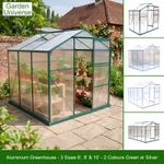 Greenhouse Aluminium Polycarbonate by Garden Universe 8 Models Green Free Base